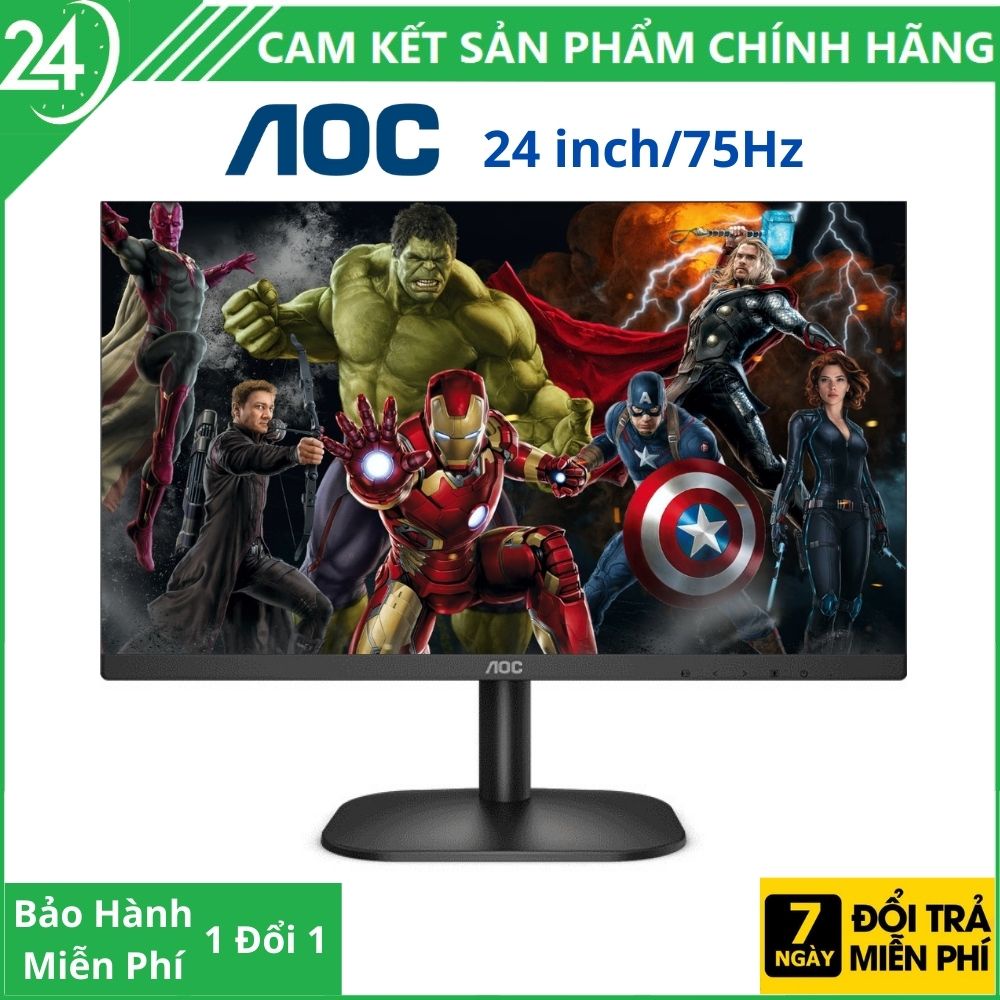 Màn hình máy tính AOC 24B2XHM/74 (24 inch / FHD / VA / 75Hz ) - Bảo Hành Chính Hãng 24 Tháng