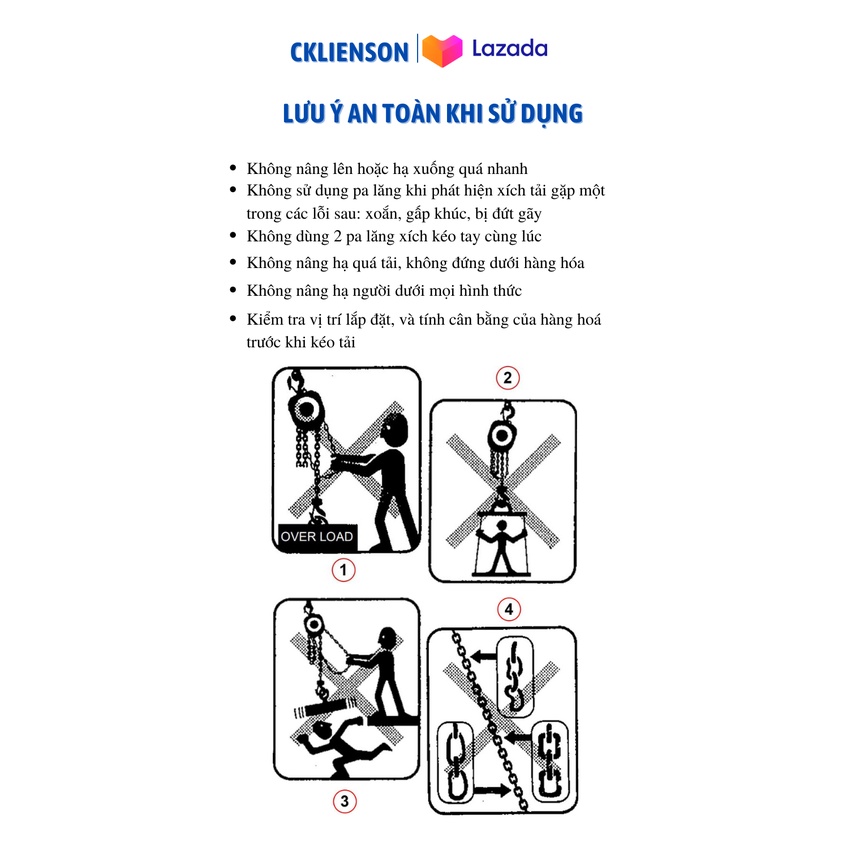 Pa lăng xích kéo tay Kyoto, Ba lăng xích kéo tay sản xuất theo tiêu chuẩn Japan 1 tấn xích tải 2.5 mét - LIENSONINDUSTRY