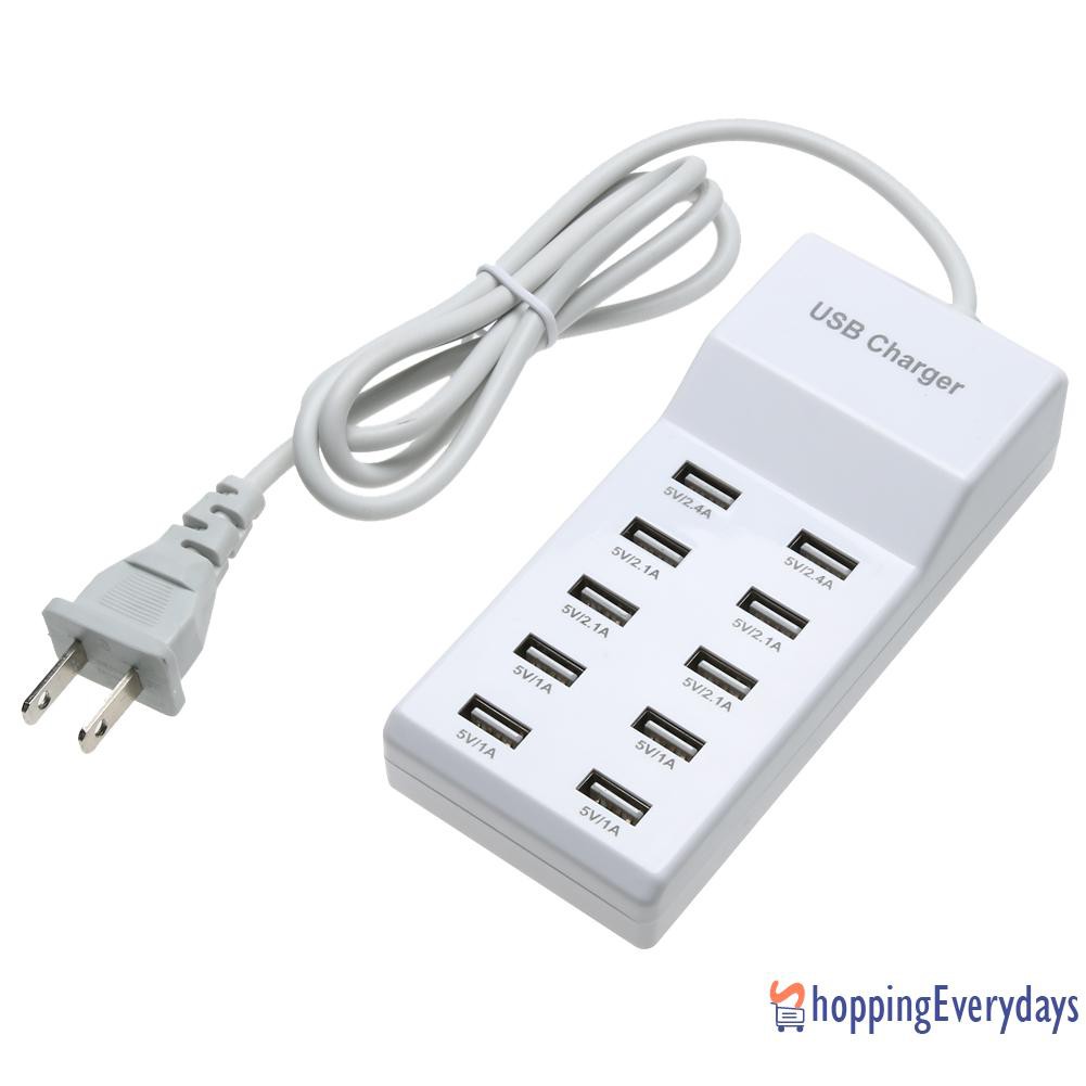 SV Cốc Sạc Nhanh 10 Cổng Usb Tiện Lợi Cho Du Lịch