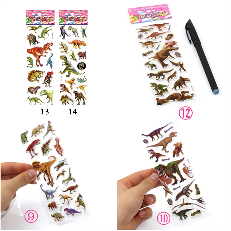 1 Sheet ▶ Dinosaur Educational Toys Stickers ◀ Cartoon 3D DIY Kids Reward Stickers
