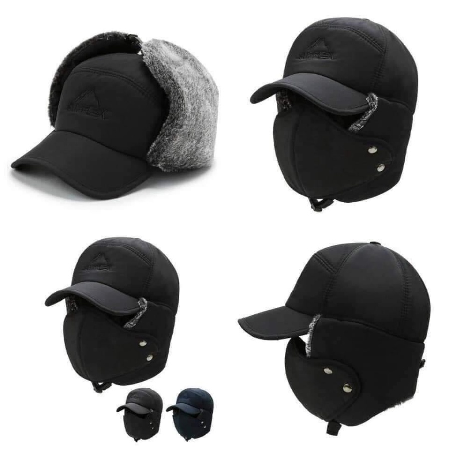 Mũ Lưỡi Trai Nam Trùm Đầu , Che Tai Bên Trong Có Lót Lông Siêu Ấm