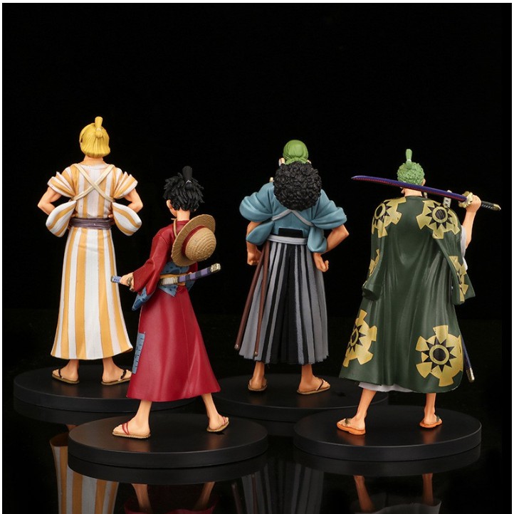 (Sẵn VN) Mô hình nhân vật Luffy - Roronoa Zoro - Sanji - Usopp - Nami ở Arc Wano - Chiều cao ~17cm