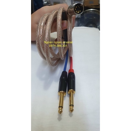 Dây tín hiệu din5 midi 5 chân chuẩn Đức ra 2 rắc 6 ly (6,5ly..)mono.