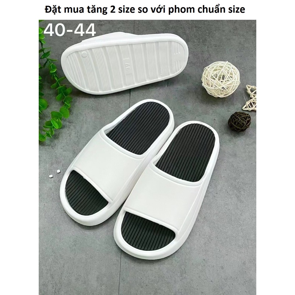 Dép bánh mì, dép quai ngang nam nữ đế cao 3cm ( DÉP PHOM NHỎ ĐẶT MUA TĂNG LÊN 2 SIZE)