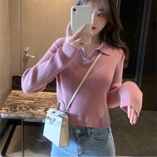 áo len dài tay cổ bẻ thời trang