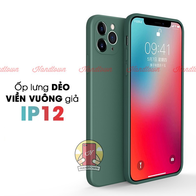 Ốp lưng TPU viền vuông độ iPhone 12 Cho iPhone 7 8 6 6s Plus Xs Max 11 11 Pro SE 2020 12 Mini Pro Max Handtown chống bẩn