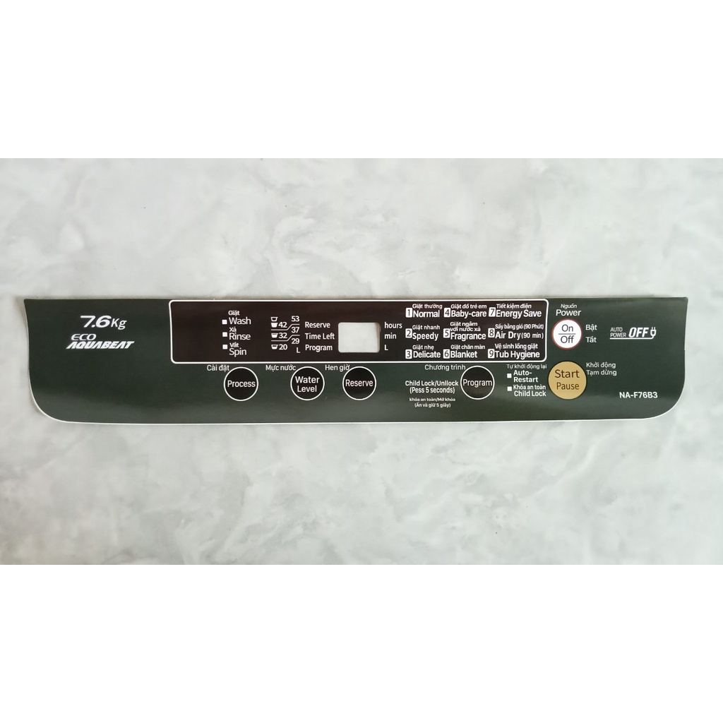 TEM DECAN BÀN PHÍM DÁN MÁY GIẶT - Các hãng Panasonic Sanyo Aqua Toshiba Samsung Sharp Hitachi LG