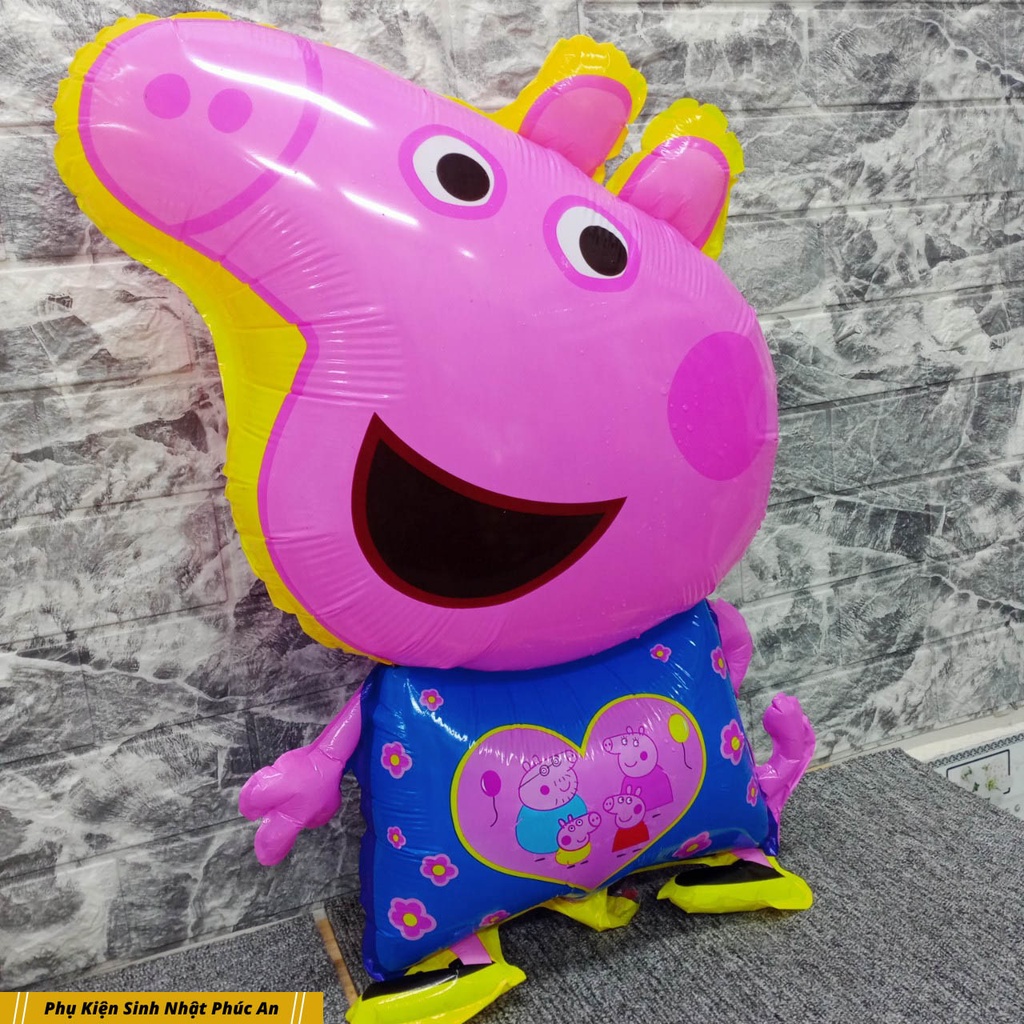 Bóng kiếng 70cm hình chú heo peppa hồng trang trí sinh nhật HPBD