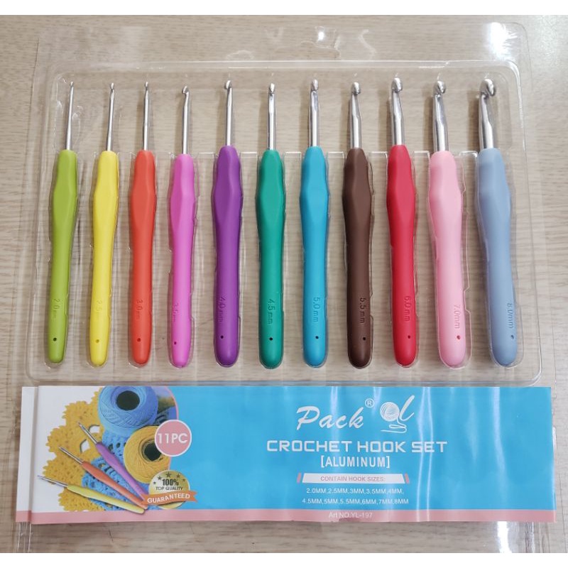 bộ kim móc cán dẻo 11 cây