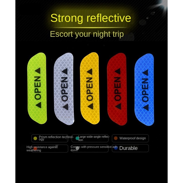 Set 4 Miếng Dán Phản Quang Cho Xe Hơi
