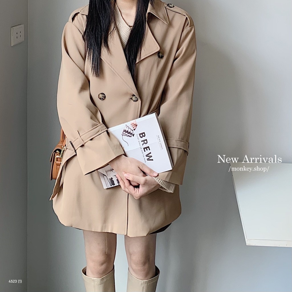 [ẢNH THẬT] Áo măng tô dây lưng Korea | BigBuy360 - bigbuy360.vn