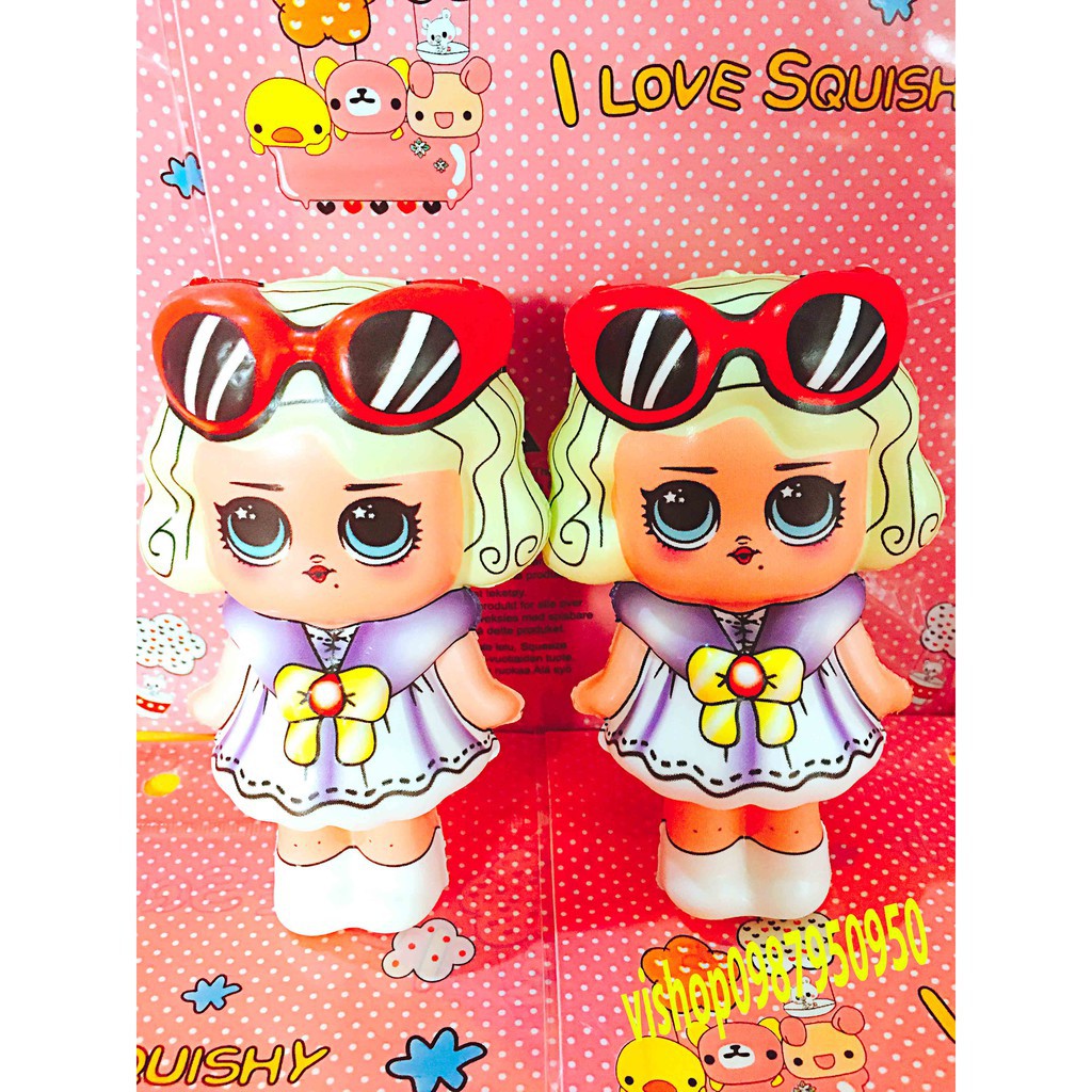 ĐỒ CHƠI SQUISHY EM BÉ BÚP BÊ ĐEO KÍNH TRÊN ĐẦU mã LTV33 BJL-1164