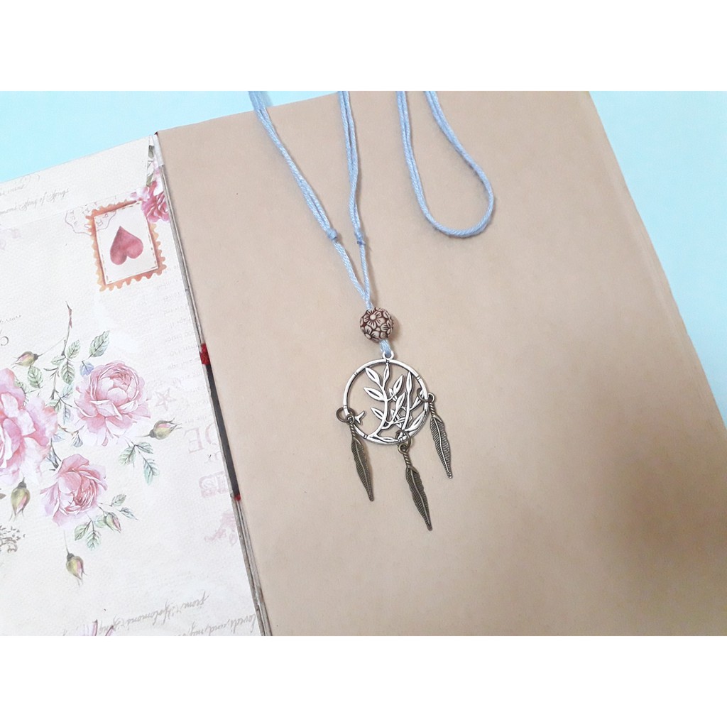 vòng cổ dreamcatcher handmade dây xanh