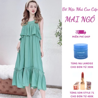 Đầm Maxi Đi Biển Chất Lụa J Nhật Mát NhẹĐầm Ngủ Dáng Xòe 2 Tầng Dễ Thương, Bảng Màu Sang Chảnh,MAI NGÔ