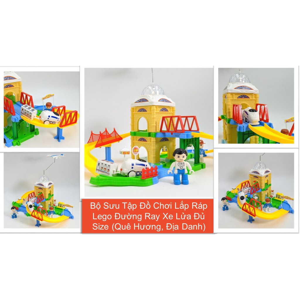 Bộ Sưu Tập Đồ Chơi Lắp Ráp Lego Đường Ray Xe Lửa Đủ Size (Làng Quê, Địa Danh)