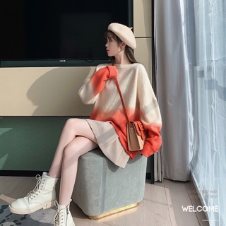 HOTSALE 70% Áo len ombre cam san hô Hàn Quốc