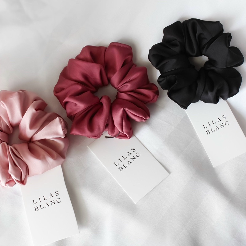 Buộc Tóc Scrunchies Chất Liệu Lụa Nhiều Màu LILAS BLANC