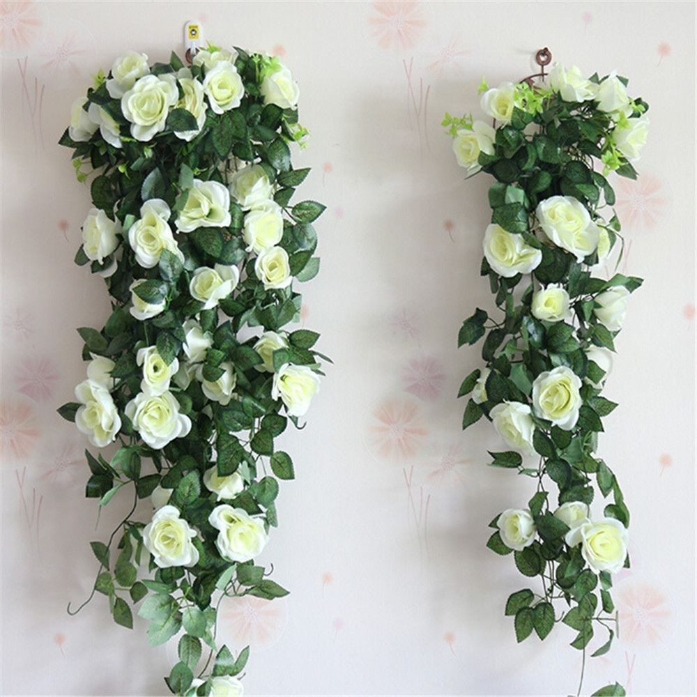 Dây leo hoa hồng nhân tạo bằng vải lụa dùng trong trang trí