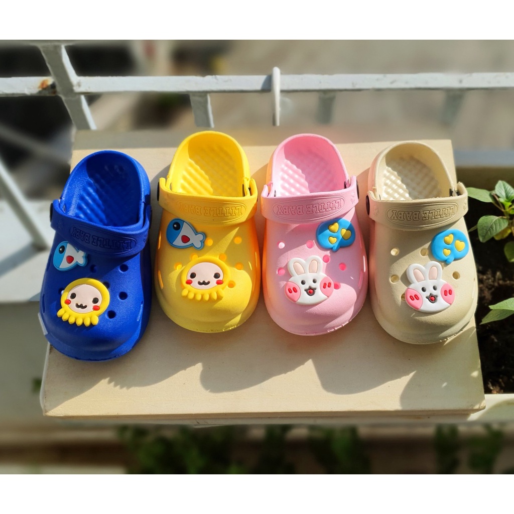 Giày sục tặng kèm sticker cho bé trai bé gái siêm mềm em chân bé hình bạch tuột baby