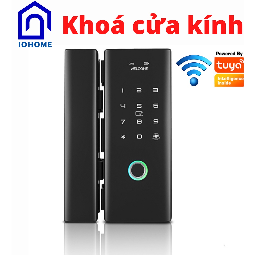 Khóa cửa kính vân tay thông minh Tuya kết nối wifi-Khóa kính cường lực Tuya Smartlife - KX10