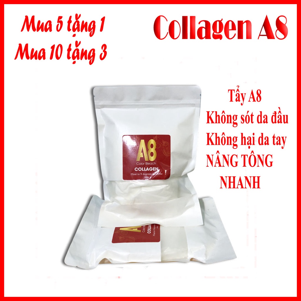 Bột Tẩy Tóc colagen A8 | Tẩy Êm Không Xót - Không Xơ Tóc - Lên Tông Nhanh