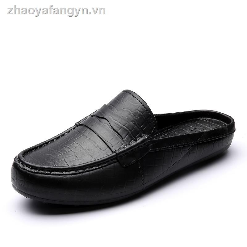 Giày Bít Mũi Da Giả Đế Bằng Sang Trọng Cho Nam