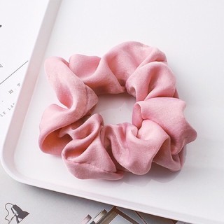Dây buộc tóc Scrunchie vải lụa bóng nhiều màu mới 2020