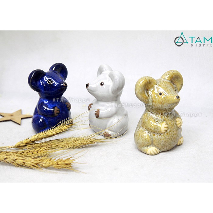 Tượng chuột nhắt gốm no căng bụng TCV-CHUOT-04