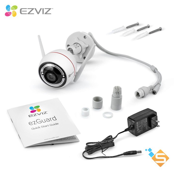 Camera wifi ngoài trời Ezviz C3W Ezguard 2MP 1080P - Tích hợp còi và đèn (CS-CV310) - Sản phẩm cao cấp của HIKVISION