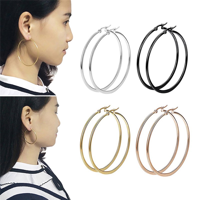 Khuyên Tai Tròn Lớn Phong Cách Steampunk