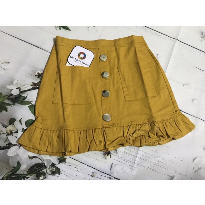 Chân váy Kaki phối nút hàng thiết kế cao cấp | BigBuy360 - bigbuy360.vn