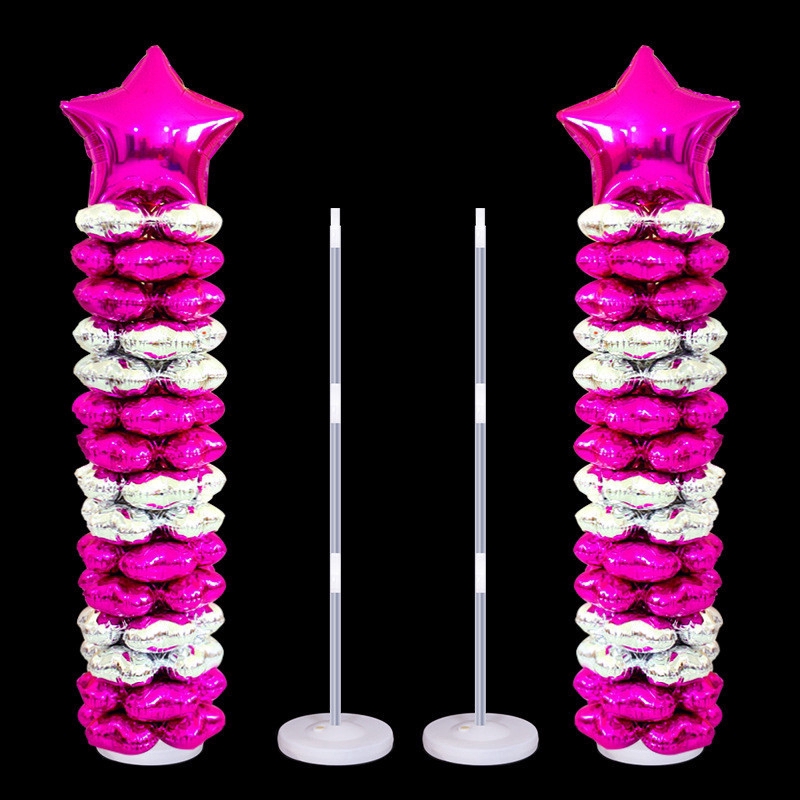 Bộ cột bong bóng 4 thanh nền trắng trang trí tiệc