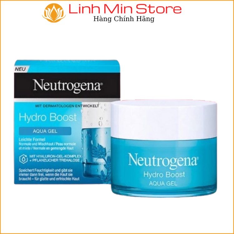 Kem Dưỡng Ẩm Trắng Da Mặt Neutrogena Aqua Gel Hydro Boost Cream 50g &amp; 15g Mini - Netrogena Water Gel Cho Da Dầu Mụn, khô