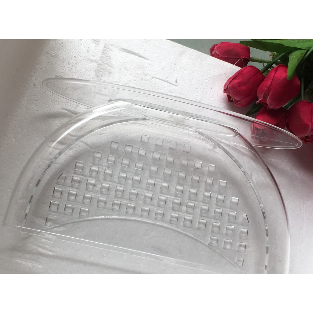 Tô ,khay nhúng bánh tráng 2 ngăn nhựa trong Acrylic cao cấp Size 27x15x8cm