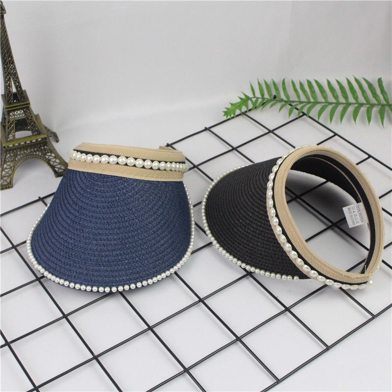 Mũ Rơm Đính Ngọc Trai Thời Trang Cho Nữ