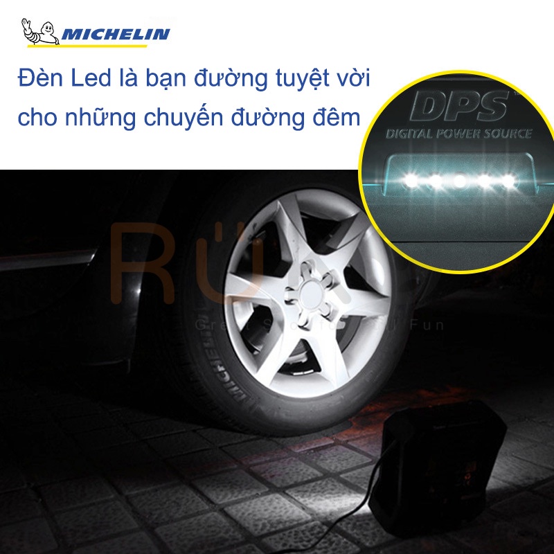 Máy bơm Michelin 1266 tự ngắt chuyên dùng bơm lốp xe hơi, xe máy, bơm bóng