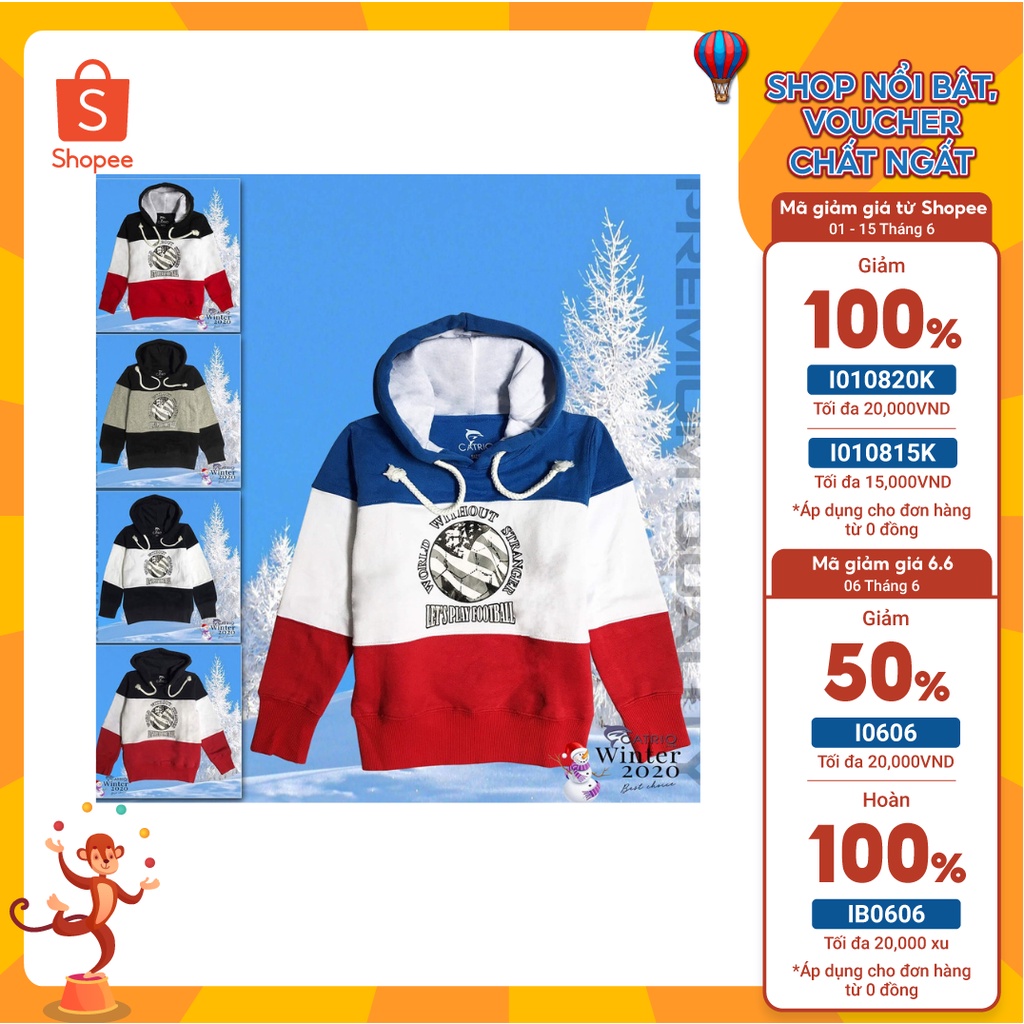 ÁO HOODIES TRẺ EM CATRIO HÌNH BÓNG CHO BÉ TRAI 5 TUỔI 6 7 8 9 ... 12 TUỔI THUỘC BST QUẦN ÁO TRẺ EM CATRIO THU ĐÔNG 2021