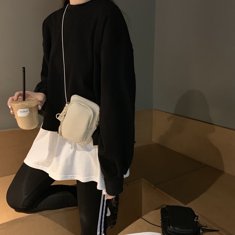 IELGY Túi Đeo Chéo IELGY Rút Dây Mini Đơn Giản Cá Tính Thời Trang Cho Nữ