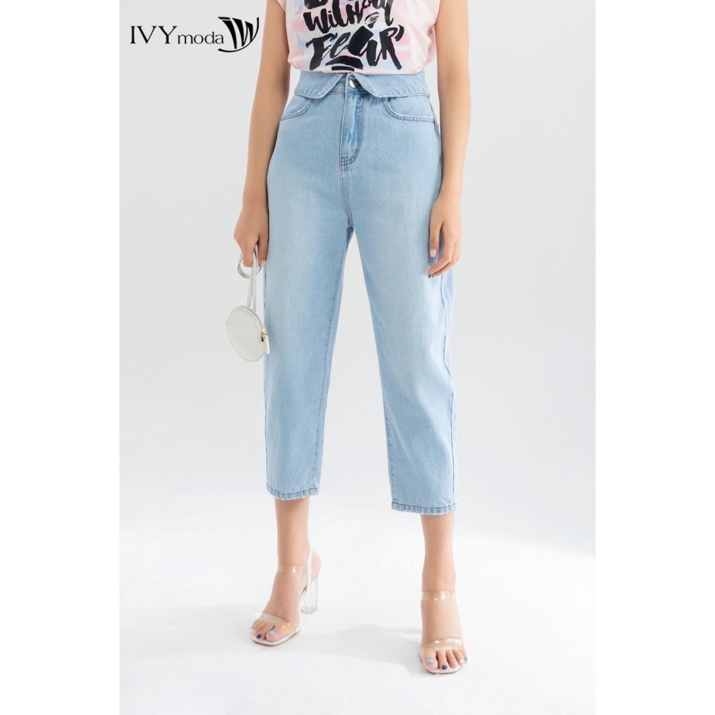 [Mã WABRT44 giảm 12% đơn 250K] Quần baggy nữ cạp bẻ IVY moda MS 25B8025