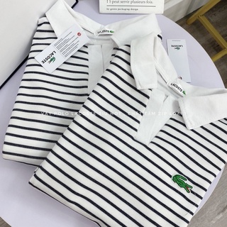 Đầm thun ôm polo nữ tay ngắn sọc trắng đen thêu hoạ tiết freesize Pumi