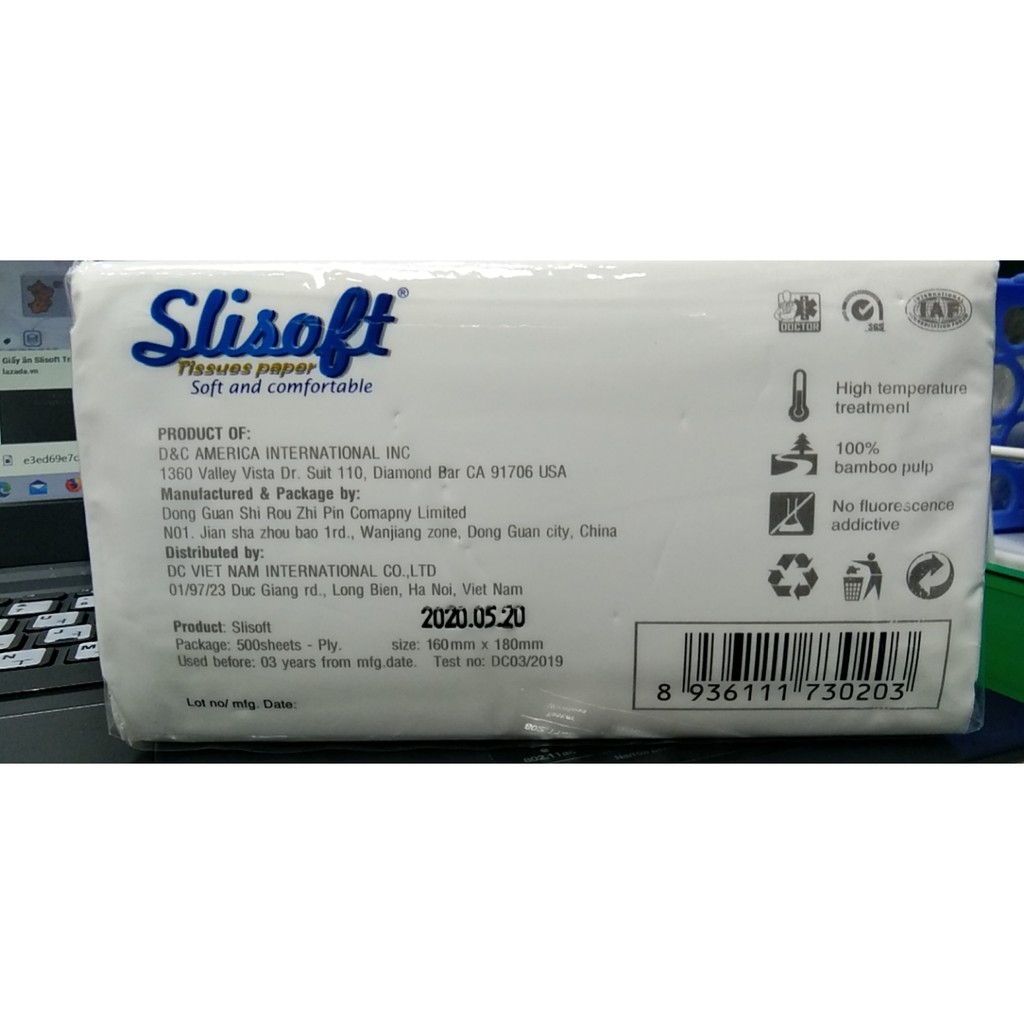 Giấy ăn Slisoft white 500 (gói)