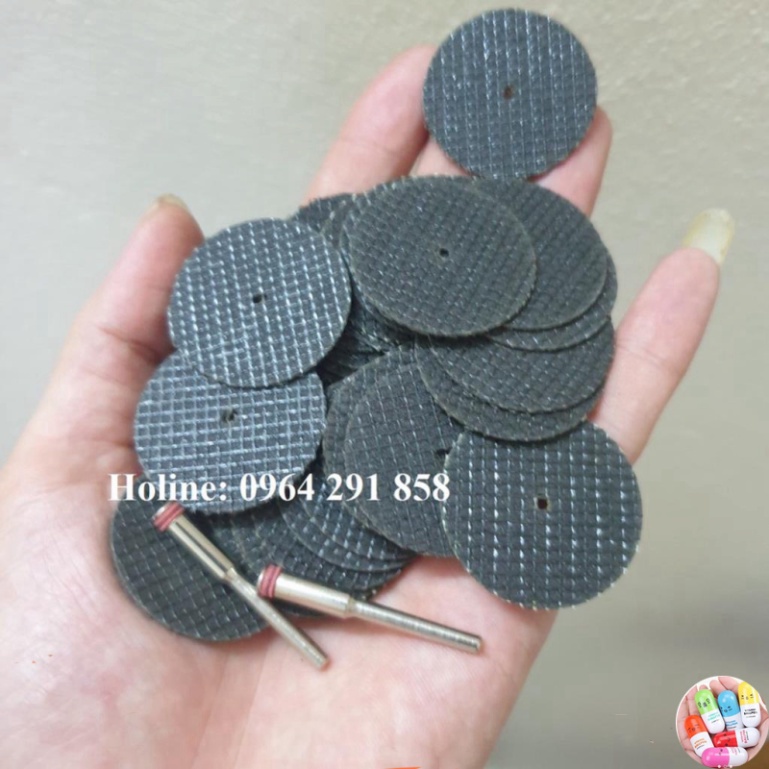 25 đĩa cắt sắt mini dây gai tặng kèm 2 cán hay lưỡi cưa cắt nhôm mini