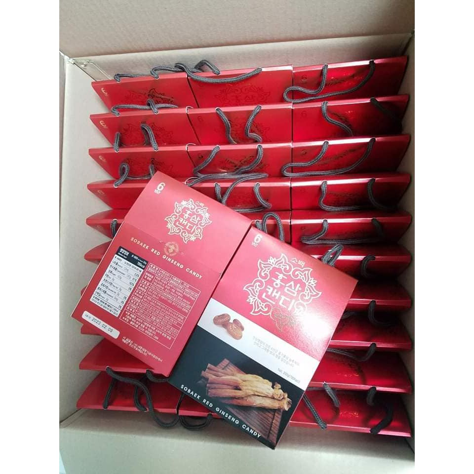 Hộp kẹo hồng sâm Sobaek Korea Red Ginseng Hàn Quốc 200g cao cấp