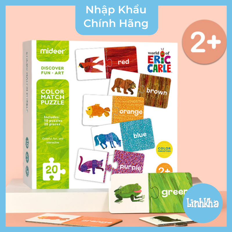 Ghép cặp màu sắc Mideer 20 chi tiết - Match &amp; colour puzzle X Eric Carle MD3088