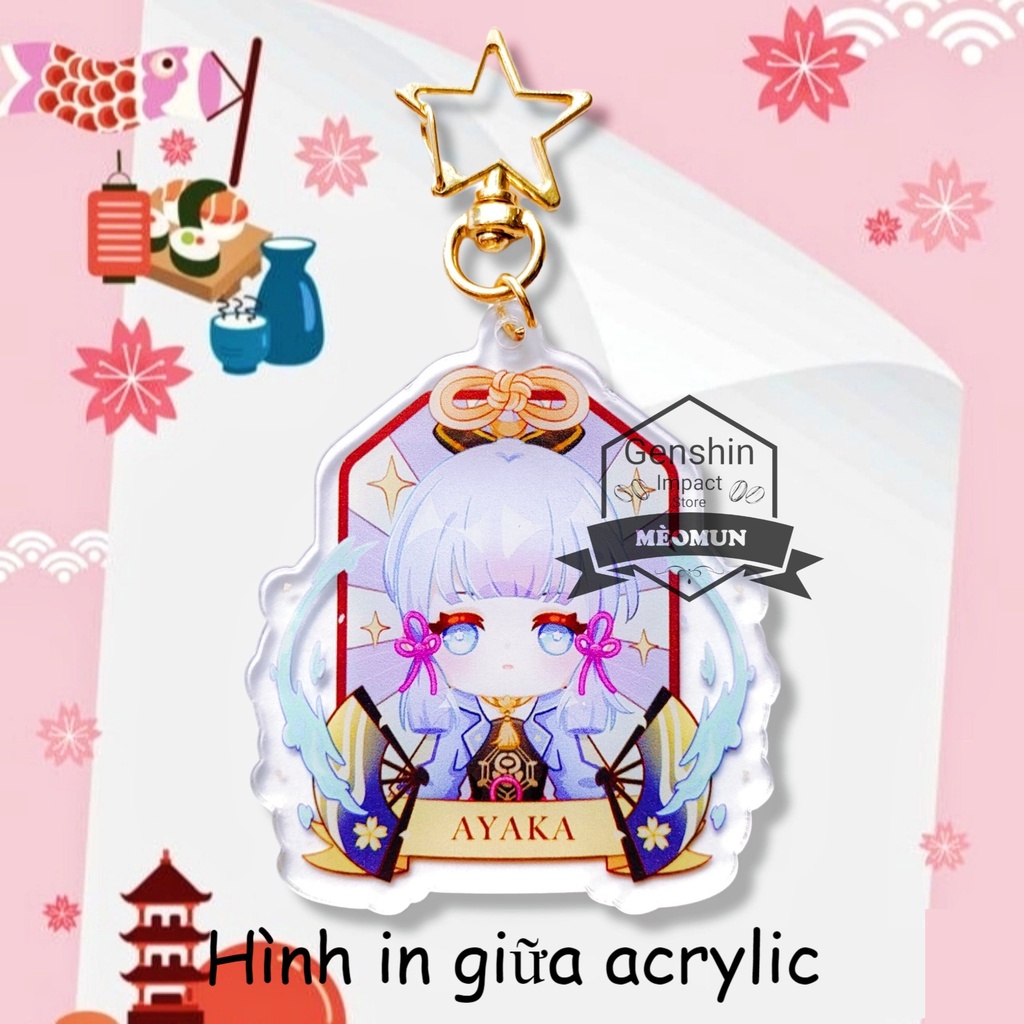 Ayaka Móc khóa Genshin Impact ver may mắn M13