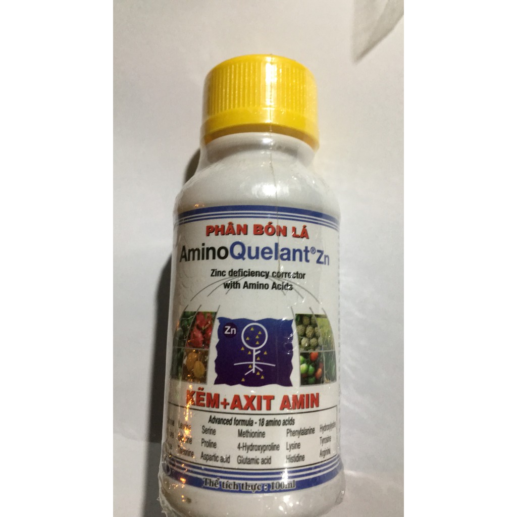 Phân bón lá AMINO QUELANT KẼM + A XÍT AMIN lọ 100ml