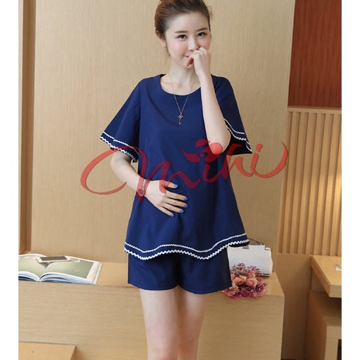 Đồ bộ bà bầu lửng, đùi đẹp chất đũi - Quần áo ngủ nữ ngắn tay mặc nhà cho mẹ mùa hè Bigsize thời trang mùa hè giá rẻ