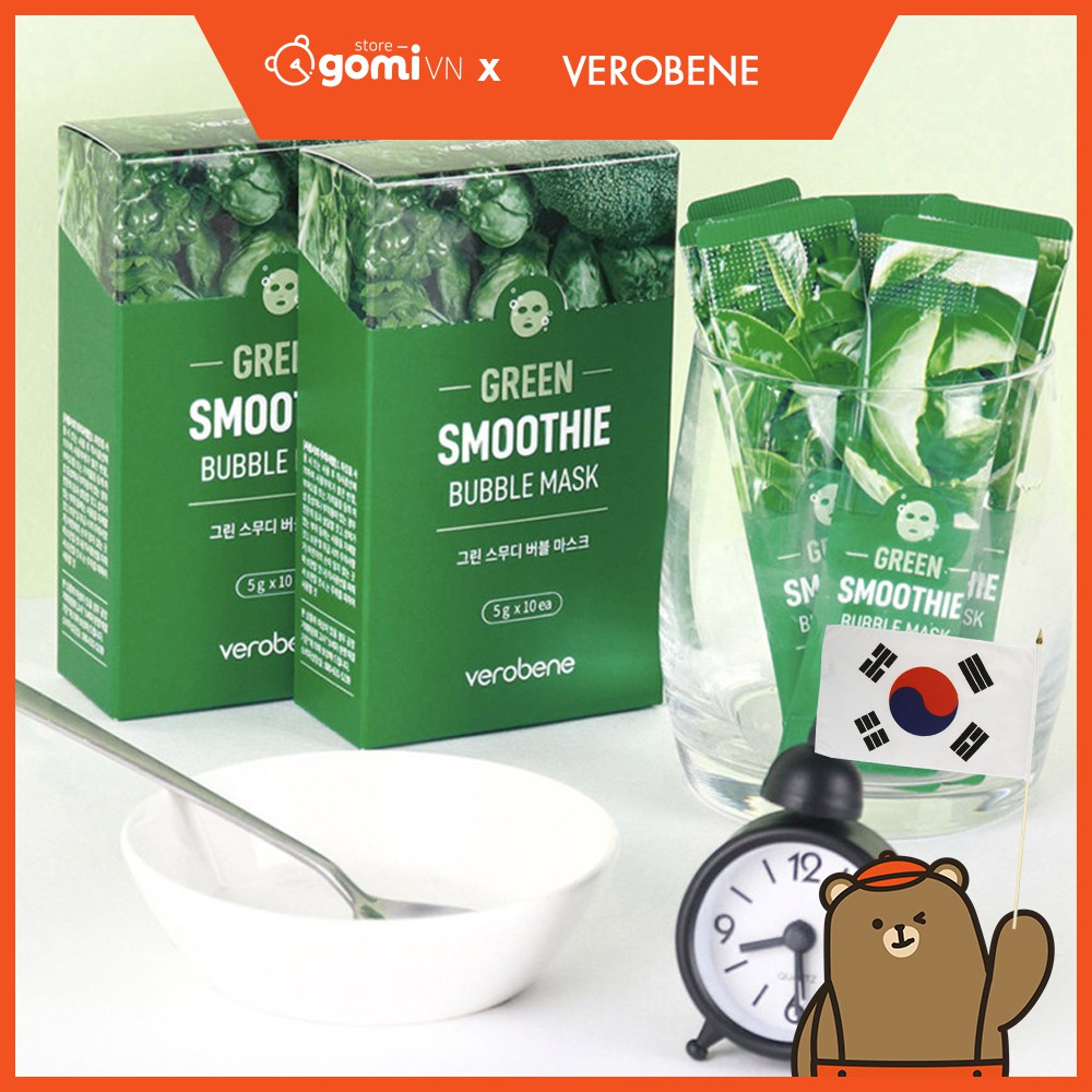 Mặt Nạ Sủi Bọt Verobene Smoothie Bubbble Mask (Hộp 10 gói) GomiStore