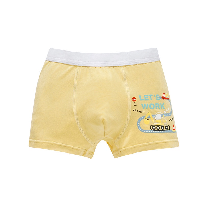 Túi 3 quần lót dạng đùi Boxer bé trai Hàn Quốc 100% cotton mẫu Xe Xúc