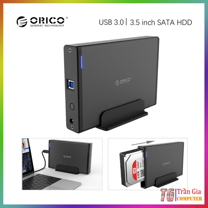 Box ổ cứng Orico 7688US3-BK 3.5 inch